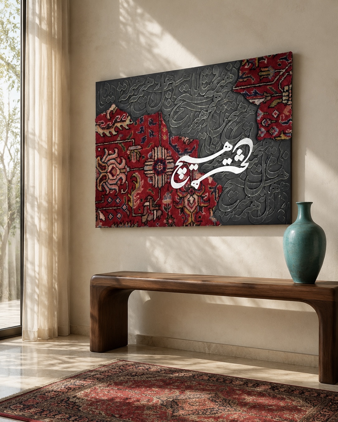تابلو فرش دستبافت بدون قاب ۶۰ در ۸۰