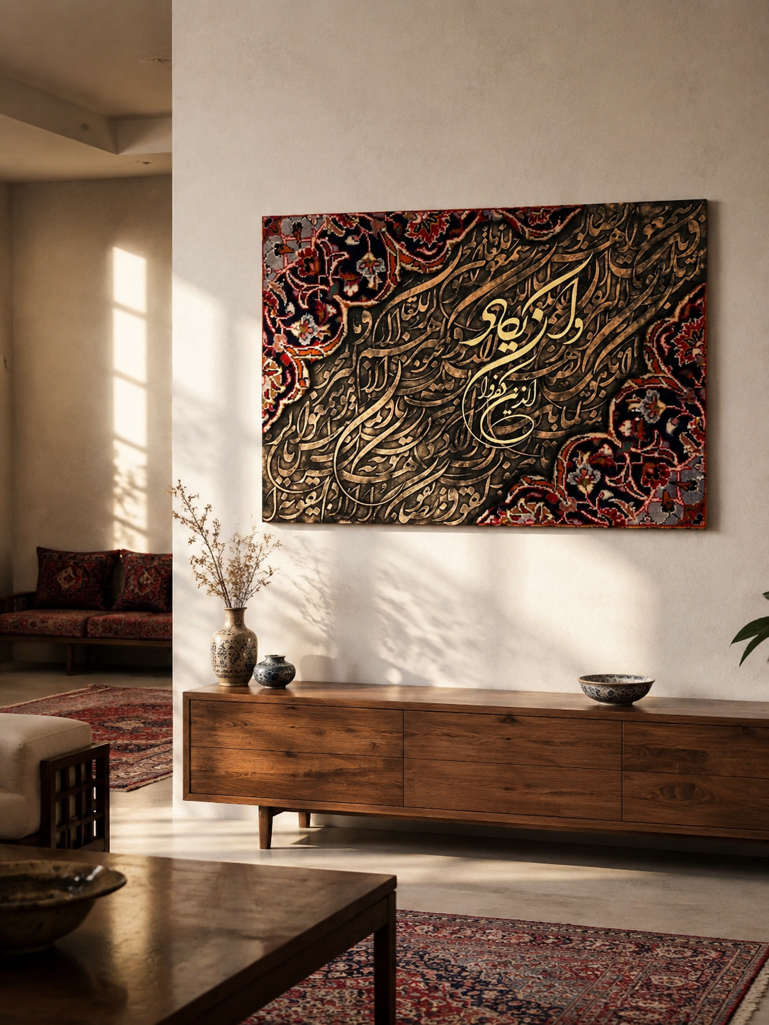 تابلو فرش کاشان وانیکاد ۱۰۰ در ۷۰ بدون قاب